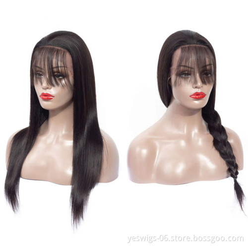 Full Lace Wig Manufacturers/Vendors 9A 10A Grade Brazilian Virgin Cuticle Aligned Hair Transparent Swiss Lace Wig Straight
